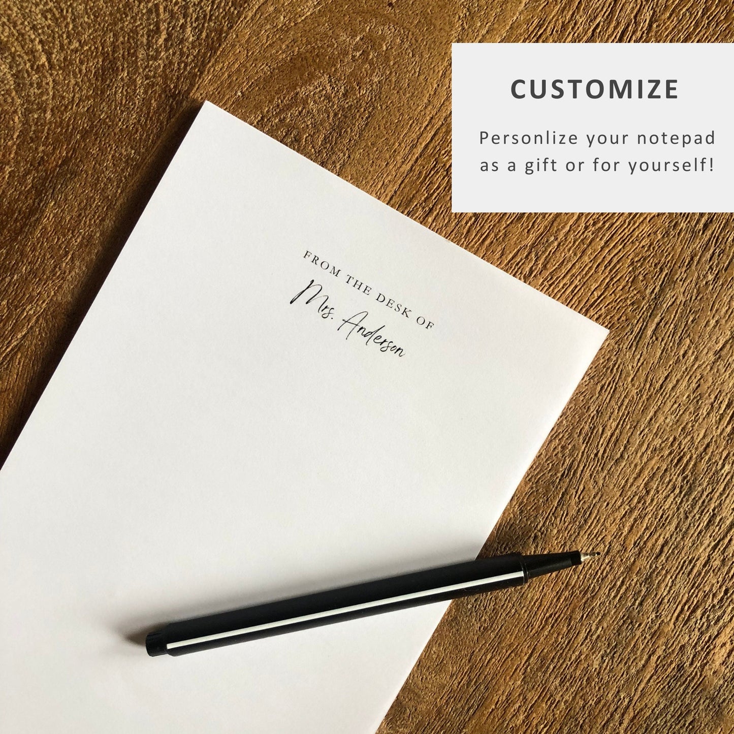 "From The Desk Of" Personalized Notepad