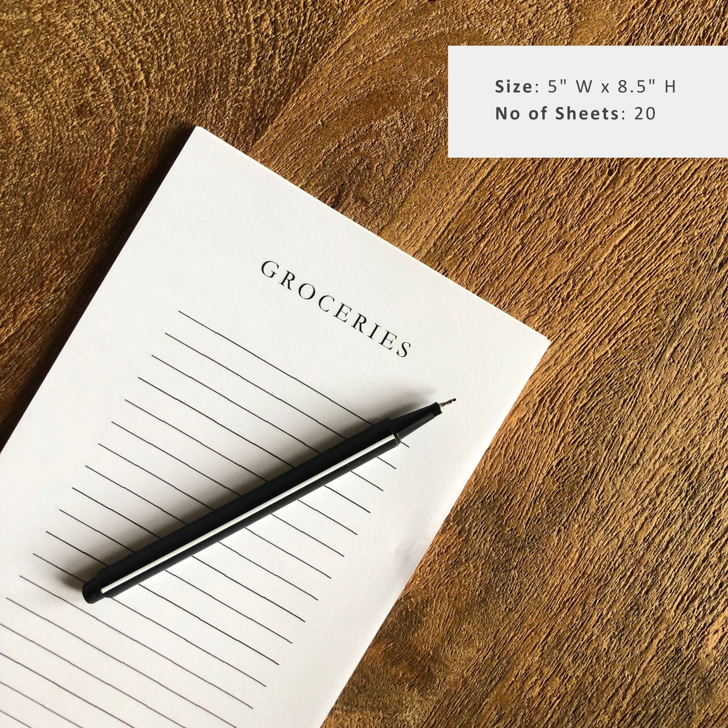Grocery List Lined Notepad