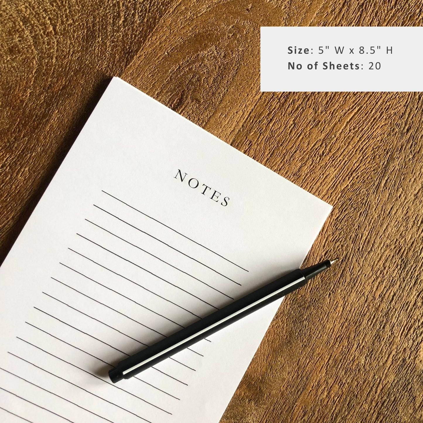 "Notes" Lined Notepad