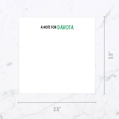 "A Note For" Personalized Kids Lunchbox Notepad