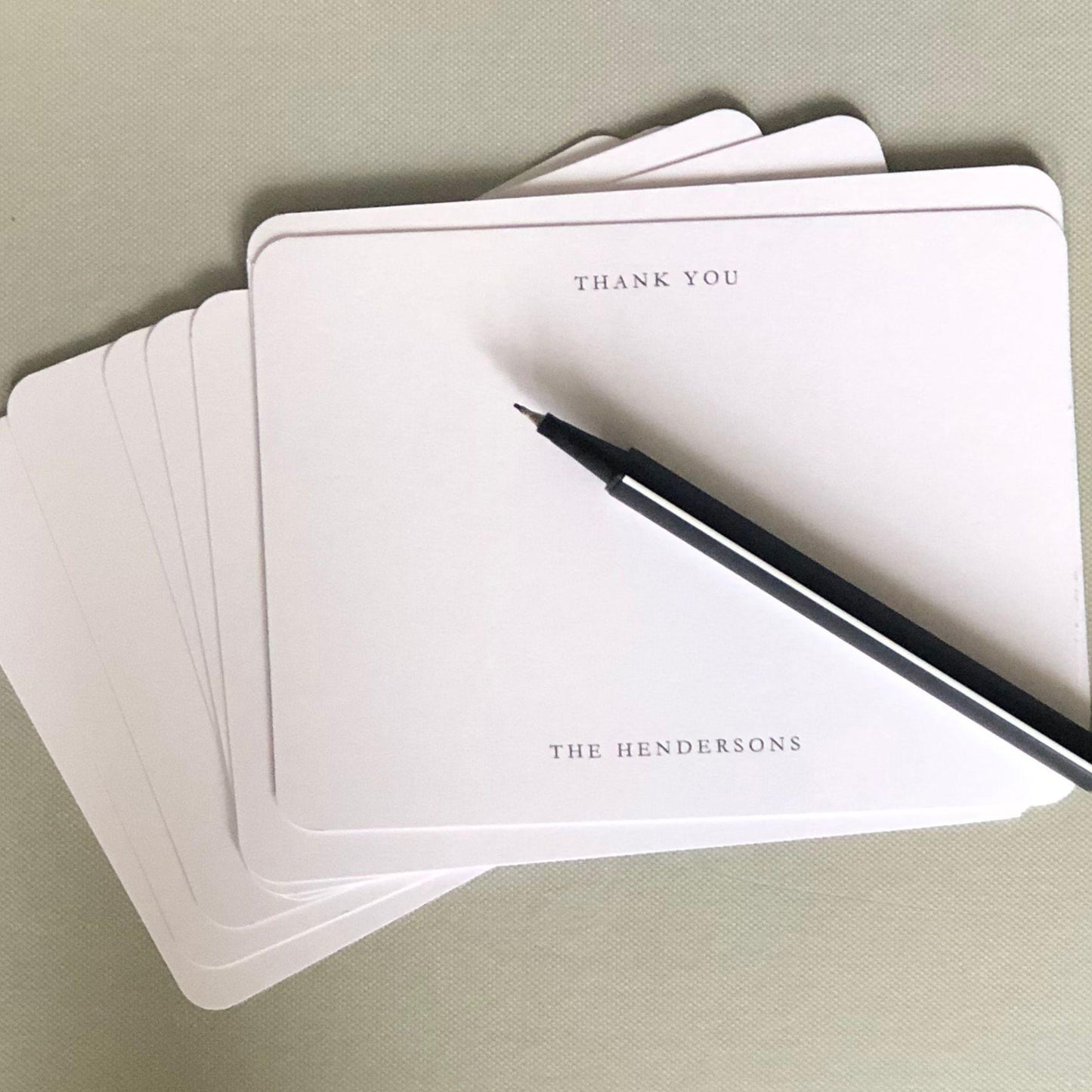 "Thank You" Notecards Personalized with Name