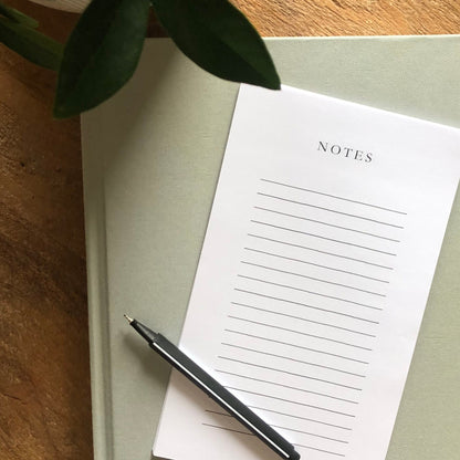 "Notes" Lined Notepad