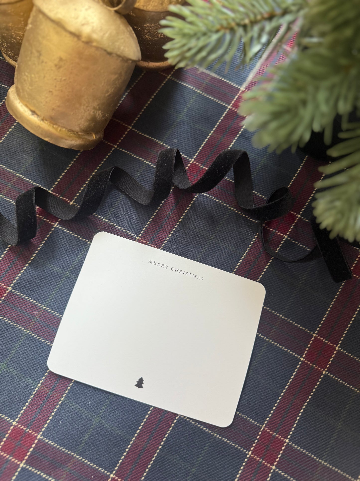 Merry Christmas Notecard & Envelope Set – Green Christmas Tree A2 Cards