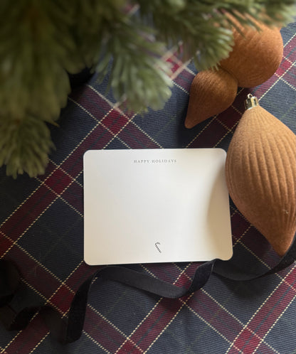 Happy Holidays A2 Notecards – Black & White Candy Cane Cards