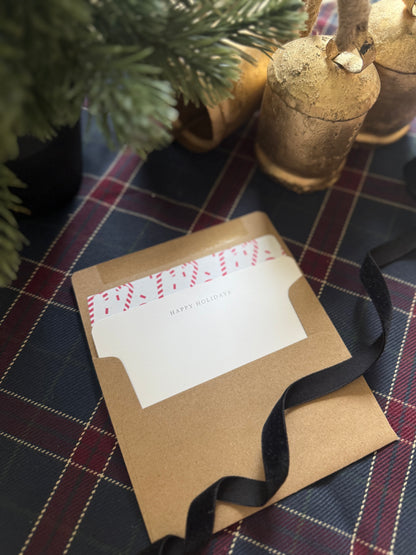 Happy Holidays A2 Notecards – Black & White Candy Cane Cards