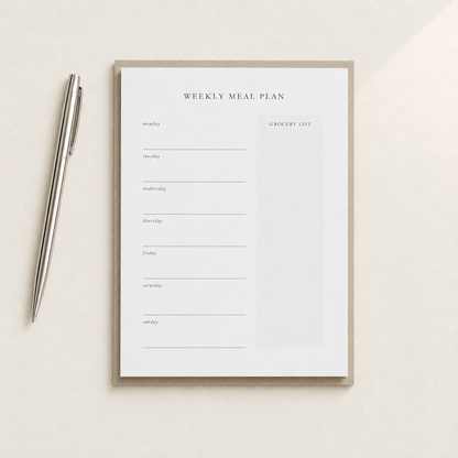 Meal Plan & Grocery List Notepad