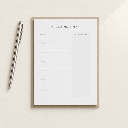 Meal Plan & Grocery List Notepad