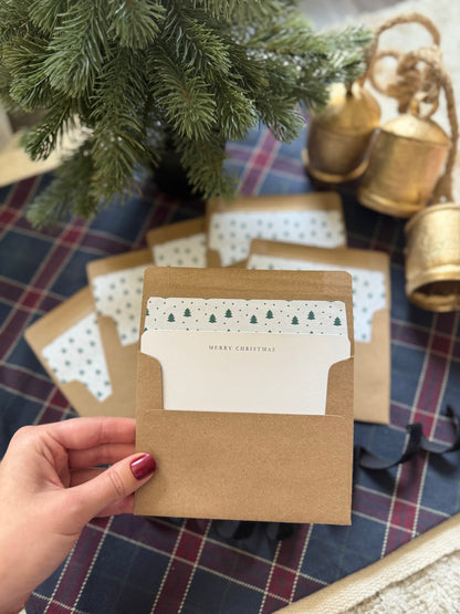 Merry Christmas Notecard & Envelope Set – Green Christmas Tree A2 Cards