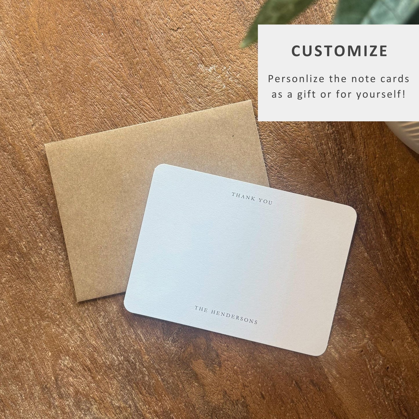"Thank You" Notecards Personalized with Name