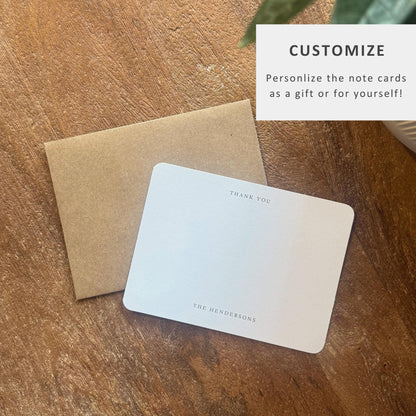 "Thank You" Notecards Personalized with Name