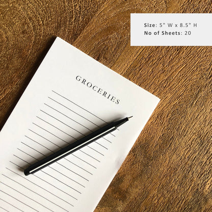 Grocery List Lined Notepad