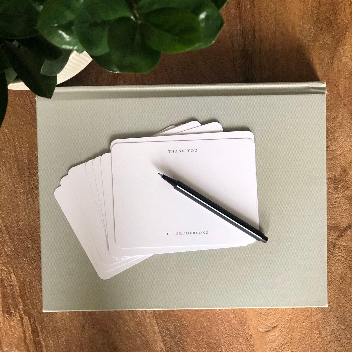 "Thank You" Notecards Personalized with Name