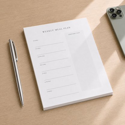 Meal Plan & Grocery List Notepad