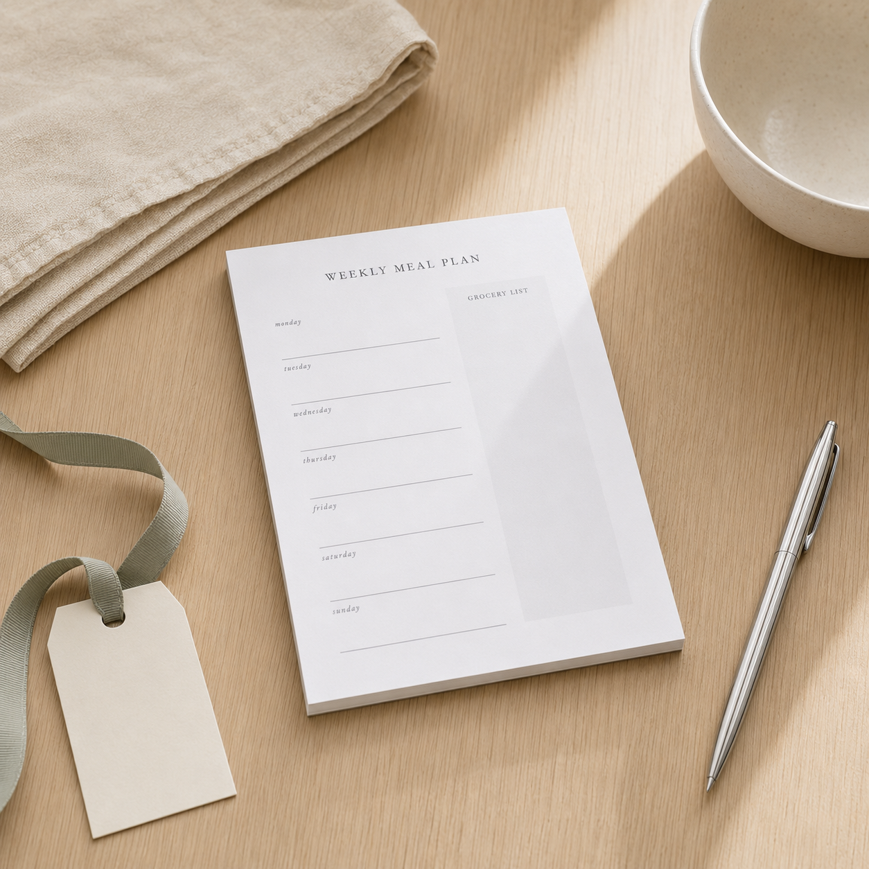 Meal Plan & Grocery List Notepad