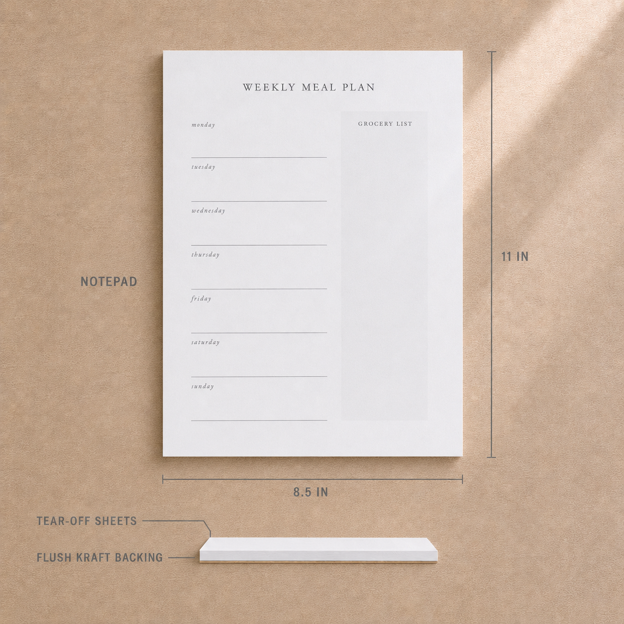 Meal Plan & Grocery List Notepad