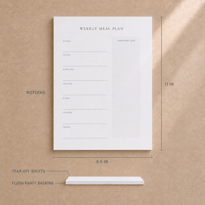 Meal Plan & Grocery List Notepad